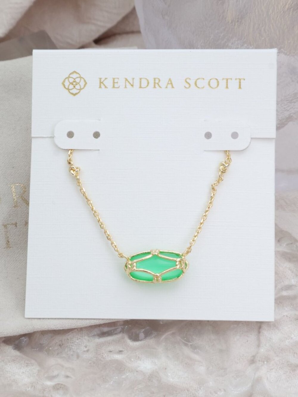 Kendra Scott - Elisa Lattice Frame Gold Short Necklace - new